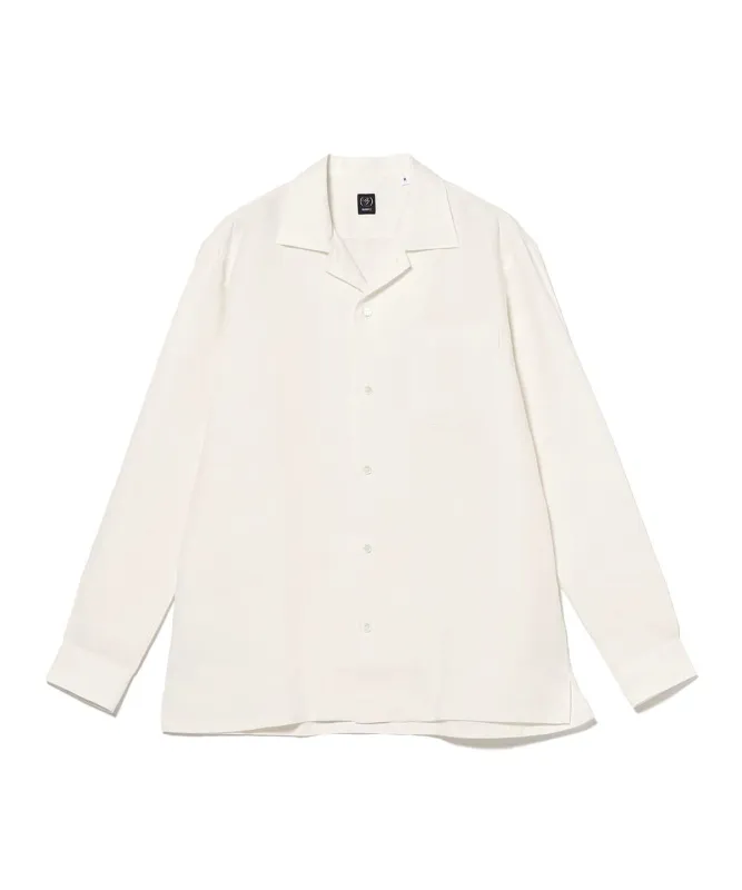 リネン ソリッド オープンカラーシャツ シャツ・ブラウス MEN WHITE XL