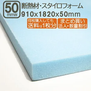 断熱材・スタイロフォーム 50mm 182cmx91cmx5cm 厚さ5cm 厚さ50mm 断熱性 壁 窓 床 消音効果 サブロク 3x6板 DIY DIY まとめ買い 日曜大工 F4 結露防止 床 屋根 壁 天井 下地 補強 断熱材・スタイロフォー