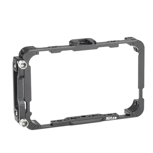 Nitze モニターケージ HDMIケーブルクランプ付き NATOレール内蔵 コールドシュー付き Atomos Ninja/Ninja Ultra/Ninja V/Ninja V Plus/Shinobi/ZATO Connectモニター対応