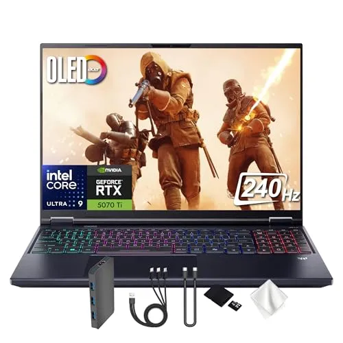 acer Predator Neo 16S AI 16インチ WQXGA OLED 240Hz ゲーミングノートパソコン、Intel Core Ultra 9 275HX GeForce RTX 5070 Ti、32GB DDR5 RAM、3TBストレージ