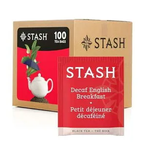 Stash Tea Decaf English Breakfast Black Tea - Decaf, Non-GMO Project Verified Premium Tea with No Artificial Ingredients, 100 Count (BULK PACKAGING)