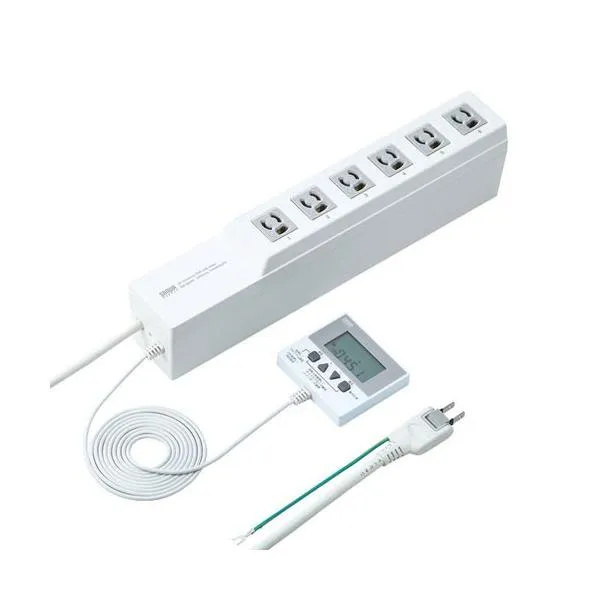 サンワサプライ タイマー付きタップ 3P 6個口 3m TAP-RT1