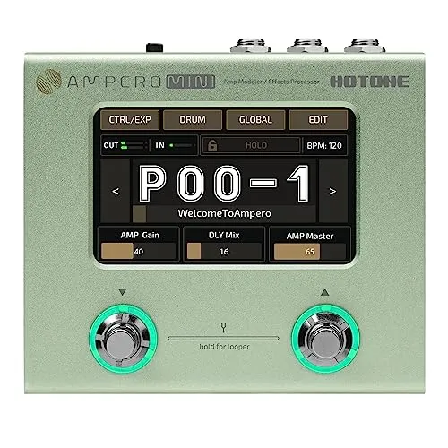 HOTONE Ampero Mini MP-50 ギター ベース アンプ モデリング IR キャビネット シミュレーション 多言語 マルチエフェクト エクスプレッション ペダル ステレオ OTG USBオーディオインターフェース (MUSTARD)