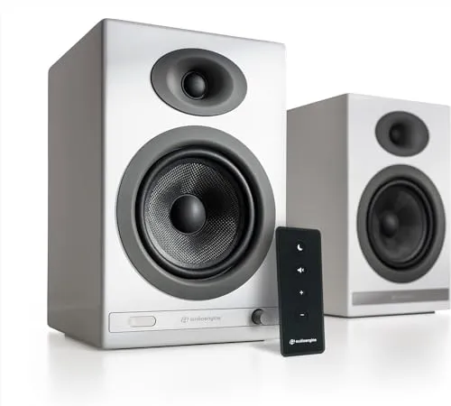 Audioengine オーディオエンジン HD5 ワイヤレス・パワードスピーカー l ブックシェルフ型ホームミュージックシステム Bluetooth aptX HD対応・DACアンプ内蔵 l 有線・無線接続、AUX入力、光デジタルSPDIF入力、RCA入