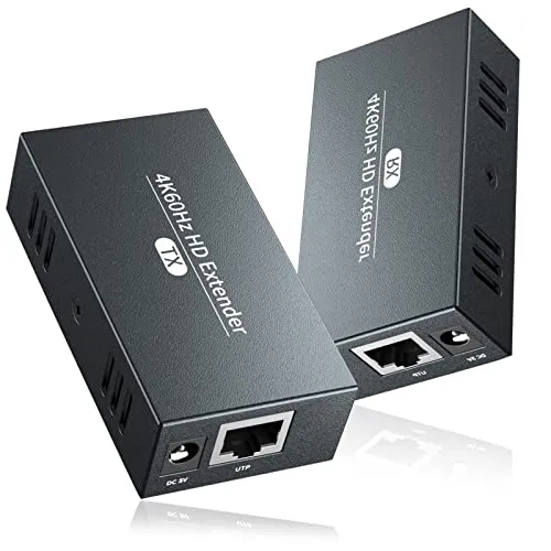 PWAY 4K@60Hz HDMI エクステンダー 165FT/50M ロスレス伝送 対応Cat5e/6/7 フルHD 1080P サポート 3D EDID One 電源 LAN 変換 エクステンダーLANケーブル PC PS4 対応 ケーシンゲ 監視室