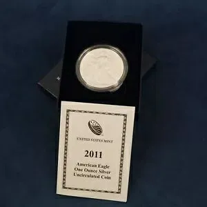2011-W $1 未流通アメリカン シルバー イーグル 0.999 ファイン 1オンス - フリーシップ USA