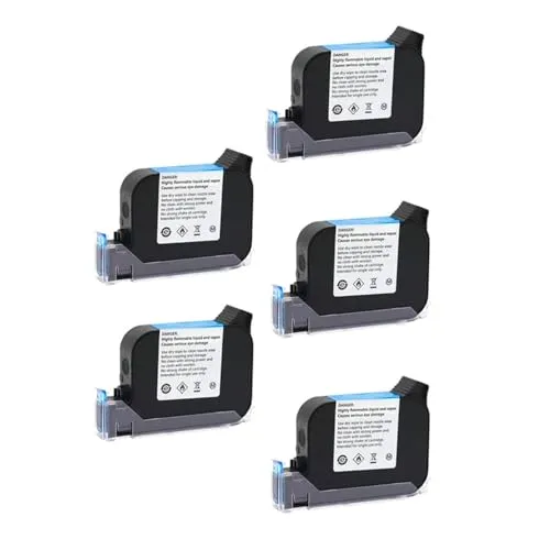 JS12 600DPI Aレベルハンドヘルドプリンター 速乾性エコソルベント 印刷高さ12.7mm インクジェットプリンター カラフルインクカートリッジ どんな表面にも印刷(5pcs)