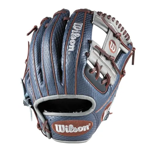 Wilson(ウイルソン) 野球 グラブ(グローブ) 内野手用 Wannabe Hero DUAL (ワナビーヒーロー デュアル) 内野手用 親指パッド 小指2本入れ推奨 USオリジナル型 WBW102435 ネイビー×ネイビーSSN