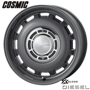 アルミホイール COSMIC XBLOOD DIESEL コスミック クロスブラッド ディーゼル 4.00-12 4/100 グレー ハイゼット エブリィ アクティ サンバー 軽トラ 軽バン 1本価格