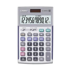 CASIO カシオ計算機 実務電卓検算 ジャスト12桁 シルバー JS-20WKA-SR-N 文具 オフィス用品 電卓