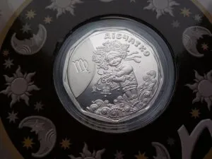 ウクライナ、2 UAH 2014年、銀貨：乙女座（小さな乙女座） - 子供の星座