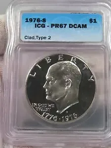 ディープ カメオ プルーフ 1976-s タイプ 2 アイゼンハワー IKE ドル ICG PR67 DCAM。 #31