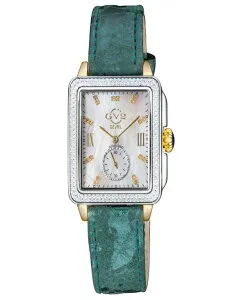 ジェビル レディース アクセサリー 腕時計 レザー Gevril Women's Bari Tortoise Swiss Quartz Italian Green Leather Strap Watch 34mm Gold-Tone ゴールド