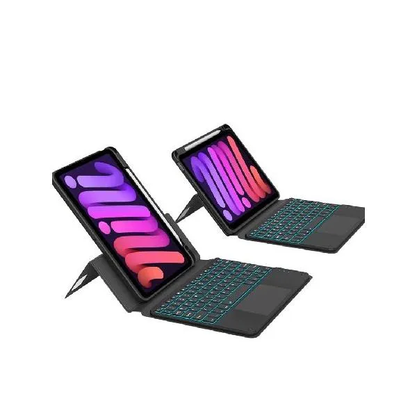 QYiiD Keyboard Case for iPad mini 6 2021 (8.3 Inch), Detachable Transparent Back Vertical Stand Cover Pencil Holder ＆ Magnetically Backlit T_並行輸入