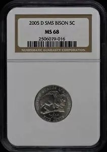 2005-D SMS BISON ジェファーソン ニッケル 5C NGC MS68
