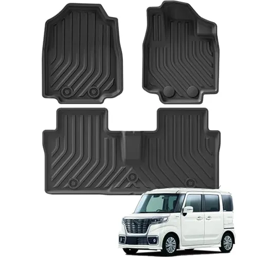 LUCKEASY 新型 スズキ スペーシア/スペーシアカスタム MK53S 専用 3Dフロアマット ラゲッジマット カーマット (SPACIA MK53S 2017年12月～現行) TPE素材 ズレ防止 耐汚れ 耐磨耗性 防水仕様 車内用品 内装 カーパー