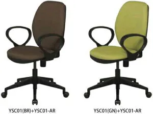肘付オフィスチェアOfficeChair YSC01+YSC01-AR 背座カラー:ブラック/ブルー/ブライン/グリーン/グレー サイズW440×D550×H830～915（SH395～480）mm 張地・布 脚・エンプラ樹脂成型品（ブラック）