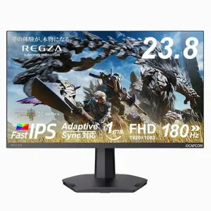 REGZA ゲーミングモニター 23.8インチ FHD 180Hz 1ms(GTG) HDR10 Fast IPSパネル Adaptive Sync HDMI対応 RM-G245N