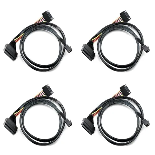 Lychae 4X 12G Mini SAS HD から U.2 36P SFF-8643 から SAS U.2 SFF-8639 ケーブルを内蔵、15 ピン 電源付き、U.2 D に最適