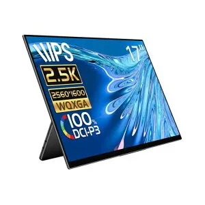 EHOMEWEIモバイルモニター17インチ144Hz2.5KゲーミングモニターQLEDポータブルモニター100%DCI-P3広色域iPhone/PS4/PS5/XBOX/Switch/PC/Mac対応スピーカー内蔵ブルーライトカット