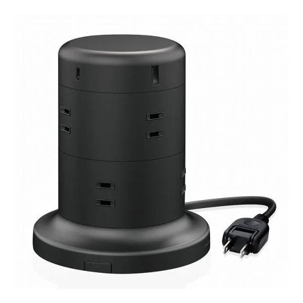 ELECOM 電源タップ コンセント×8個口 USB-C×2 USB-A×3 45W タワー型 ブラック エレコム ECT-2120BK 代引不可