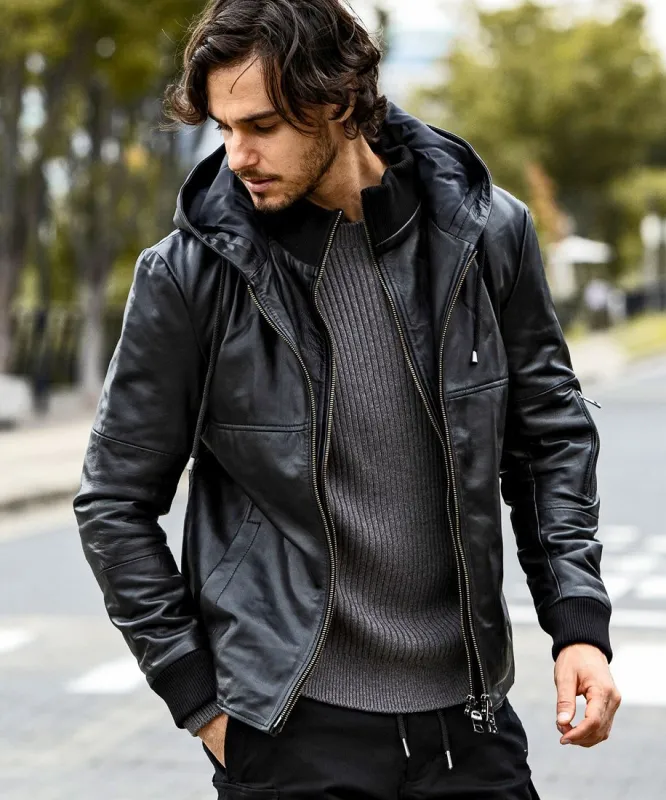 [マルイ]【直営店・WEB限定】AKM Contemporary レイヤードレザーフードジャケット/エイケイエム コンテンポラリー（AKMContemporary） ブラック