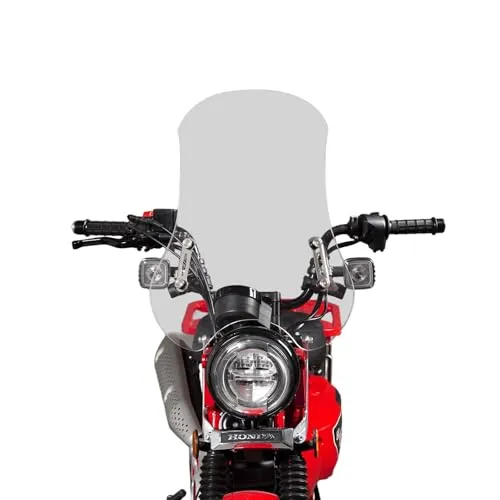 Entrotech ウインドスクリーン ウインドシールド 風防 ホンダハンターカブ（CT125) モンキー125(Monkey125) ダックス125（DAX125)専用フロントグラス バイクフロントガラス オートバイ 延長式 日本語説明書付き (クリア,