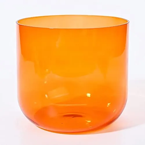 オレンジ クォーツ クリスタル シンギング ボウル、魂を楽にする、瞑想、セラピー、ストレス リリーフ、穏やかな心、ボディ チャクラのバランスを整える、ヨガ(440Hz,7 Inch C)