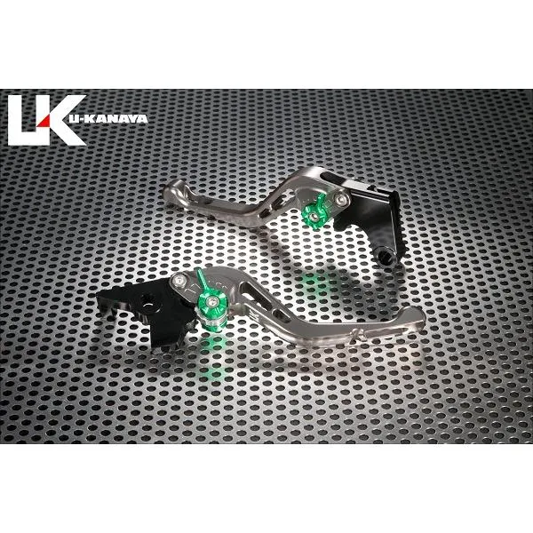 NINJA400R（ニンジャ）11～13年 GPタイプ ショートアルミビレットレバーセット（チタンカラー） U-KANAYA