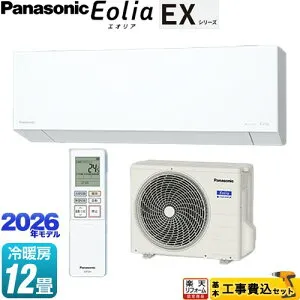 【工事費込セット（商品＋基本工事）】 [CS-366DEX-W] EXシリーズ Eolia エオリア パナソニック ルームエアコン 奥行きコンパクトモデル 冷房/暖房：12畳程度 クリスタルホワイト マット調 【楽天