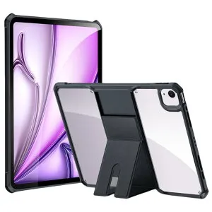 2024 iPad Air 13インチ M2 ケース クリア 透明 スタンド付き 耐衝撃 iPad Pro 12.9 第6/5/4/3世代 カバー 背面 はめ込み 透明ケース