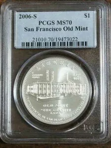 2006 S $1 サンフランシスコ旧造幣局ドル、PCGS MS-70