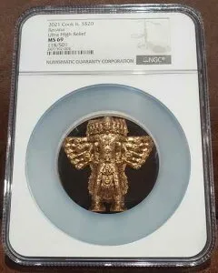 2021 NGC MS 69 COOK Is. 3オンス シルバー「RAVANA」ウルトラハイレリーフ #118/501
