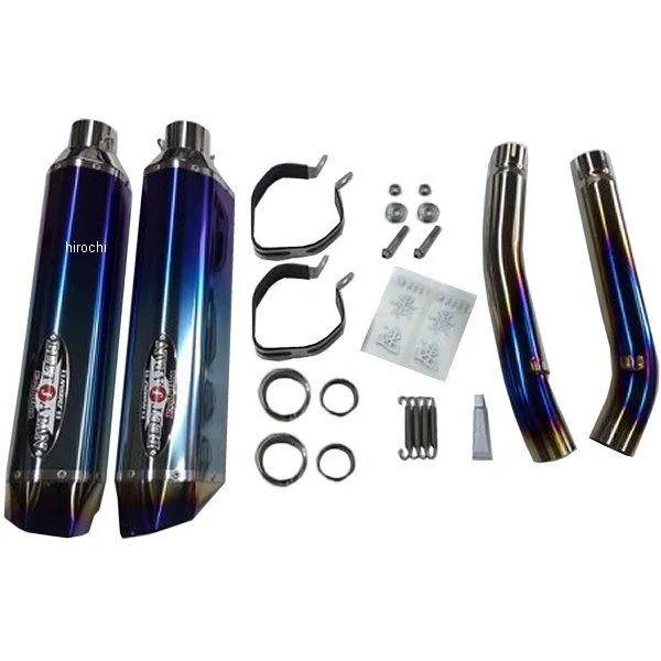 0222-S38-BL ビート BEET スリップオンマフラー ナサートエボリューション TYPE2 14年 GSX1300R ハヤブサ ブルーチタン HD店