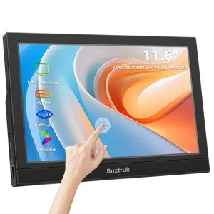 11.6インチタッチモバイルモニターBnztruk小型軽量HDRモバイルディスプレイIPSパネルFHD1366x768PCモニターUSBTypeCHDMIポートノートパソコンComputer/Laptop/RaspberryPi