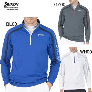 スリクソン by デサント SRIXON サンスクリーン プロスタイル ハーフジップ長袖シャツ RGMXJB01 メンズ ゴルフウエア ジップアップ ポロシャツ