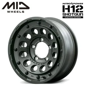 【送料無料・代引き可】【ホイール4本セット】MID NITRO POWER H12SHOTGUN TACTICAL EDITION 16インチ 6J インセット-5 5穴 P.C.D. 139.7 セミグロスODグリーン ジムニーシエラ JB43W JB74W