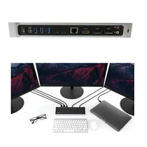 【ポイント最大28倍】 StarTech.com USB Type-C ドック トリプル4Kモニター 60W Power Delivery Mac & Windows対応 5x USB 3.0ポート DK30CH2DPPD