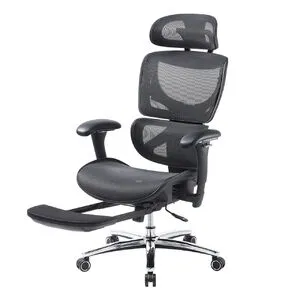 150-SNCM20 高耐荷重多機能チェア エルゴノミクスチェア メッシュチェア 耐荷重200kg シンクロロッキング ロッキング固定 スライド式オットマン 背もたれ上下可動 3Dアームレスト