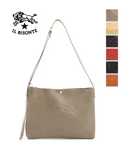 イルビゾンテ バッグ 正規品 IL BISONTE ショルダーバッグ レディース レザー ロゴエンボス ブラウン ヌメ おしゃれ かわいい 売れ筋アイテム 定番 コンパクト ・54162305411-0062202(メンズ)(レディ