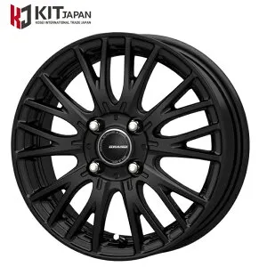 送料無料 4本セット ホイールのみ KITジャパン QRASIZ SE48 クレイシズ マットブラック 14インチ 5J インセット+39 4穴 PCD100 JWL-T 4本 サクシード プロボックス ADバン KOSEI コーセイ