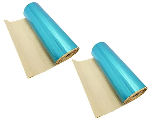 ツールズアイランド(Toolsisland) デッドニング 制振シート デッドニングシート 振動 吸音 防音 ロードノイズ軽減 自動車用 アルミ (長さ5m×幅46cm×厚み2.3mm) (2本セット, スカイブルー/鏡面仕上げ) 50607-2