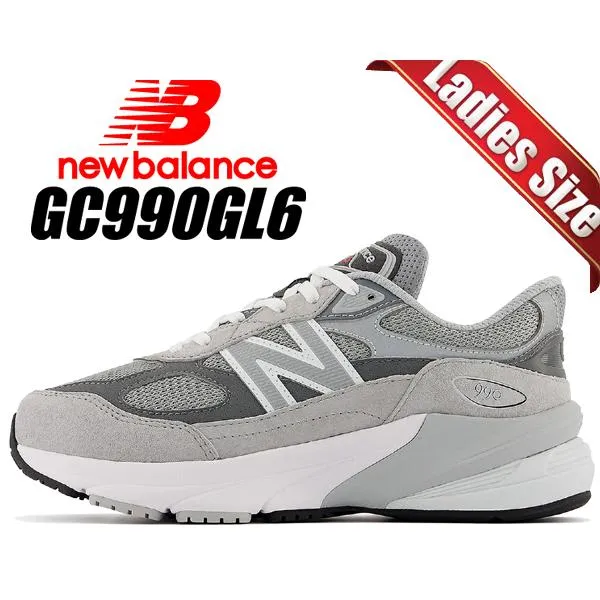 ニューバランス GC990 V6 NEW BALANCE GC990GL6 GREY グレー スニーカー レディース ガールズ KIDS MEDIUM ミディアム 990 GRAY