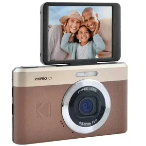 ☆在庫僅少！☆ KODAK Pixpro C1 BR ブラウン 超コンパクトデジタルカメラ 13MP BSI CMOS 4倍ズーム 2.8インチLCDスクリーン LEDフラッシュ Marron Brown 並行輸入品 日本語説明書付（日本語設定可能）（QR