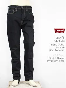 【国内正規品・送料無料】Levi's リーバイス 522フィット スリムテーパード 13.3oz.ストレッチデニム バーガンディーリンス Levi's Classic 16882-0000 ジーンズ【smtb-tk】