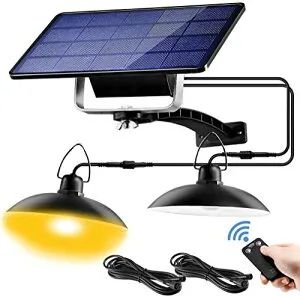 色：暖かい光 x 2 Aokyoung 分離型2灯LEDソーラーライト 屋外 LED センサーライト 5500mAh超大電池容量 延長コード3m*4本 太陽光パネル充電 自動点灯/消灯 電気代不要 センサーライト 分離式 高輝度