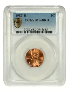 1989-D 1C PCGS MS68RD - リンカーン セント (モダン)