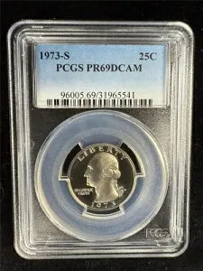 1973年 S ワシントン クォーター PR69 DCAM PCGS プルーフ PF69 UCAM ウルトラカメオ SKU 3786