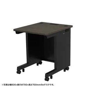 eデスク オフィスデスク 事務机 平机 セミーオーダーデスク 特注 濃い木目 幅60cm 奥行60cm 高さ72cm【受注生産品】