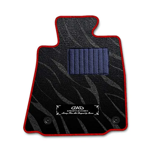DAD ギャルソン D.A.D エグゼクティブ フロアマット TOYOTA (トヨタ) MARK X マークX GRX135 年式H21/10～24/8 4WD 1台分 プレステージデザインブラック/オーバーロック（ふちどり）カラー : レッド/刺繍 :